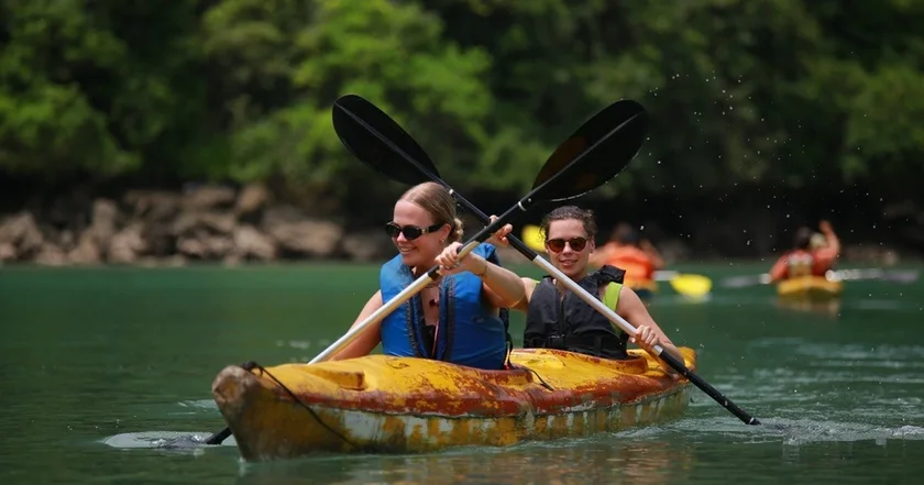 Kayaking and swimming at Ba Trai Dao